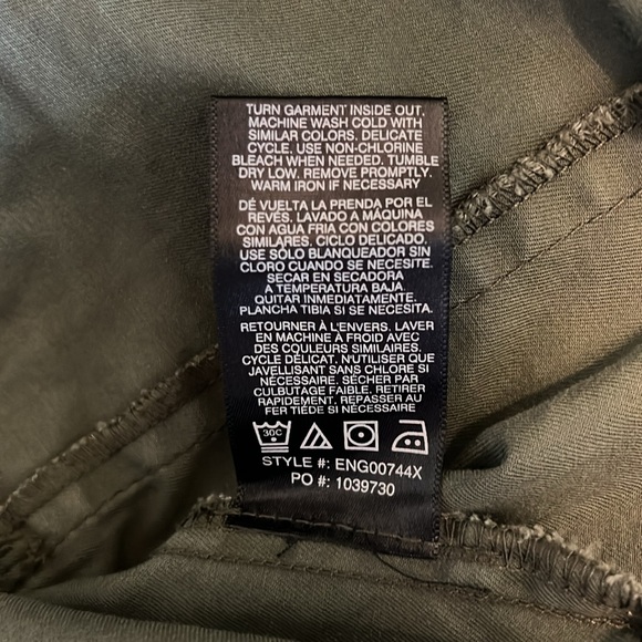 Kensie utility jacket Sz M army green cargo zipper button up fall winter casual - Picture 6 of 6